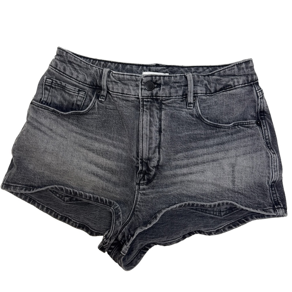 Good American Gray Denim Shorts Size 6 / 28 Low Rise Micro Shorts